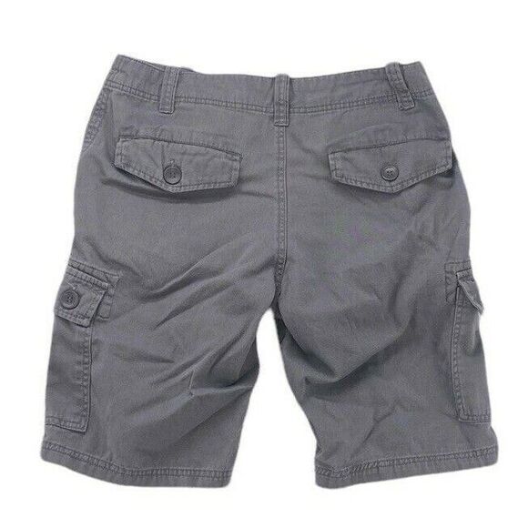 1688 Revolution Shorts Mens Size 30 Flat Front 100% Cotton Grey Casual Cargo - Picture 2 of 6